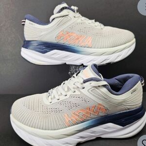 HOKA Women's Running Shoes - White and Blue